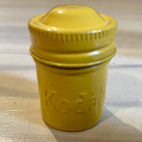 Vintage kodak yellow film tin - yellow,