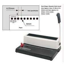 Spiral Coil Binding Machine Humanized Handle Round Hole Punch Wire Binder M FI