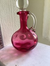 Cranberry Glass Dimpled Jug &
