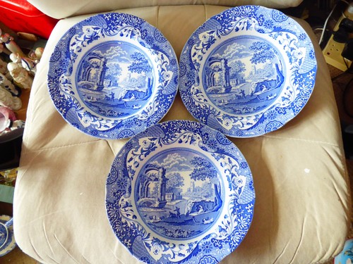 Spode blue italian round soup - spode,