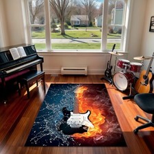 Electric Guitar Rug Red and