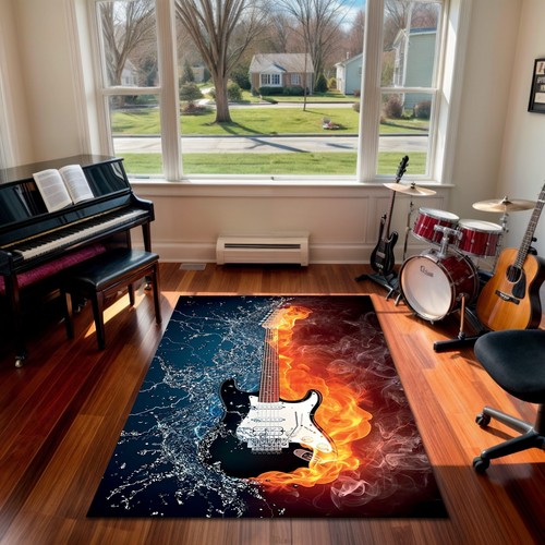 Electric guitar rug red - rug,