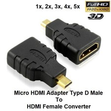 Brand New HDMI Female to Micro HDMI Type D Male Adapter Convertor in Gold Plated