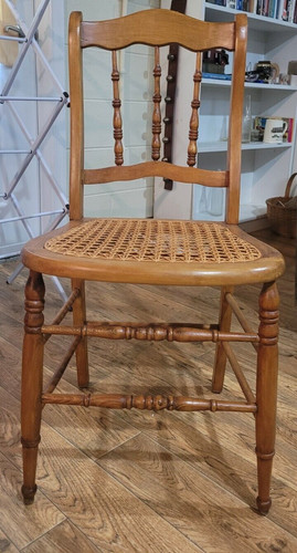 Vtg antique cane bottom - antique,