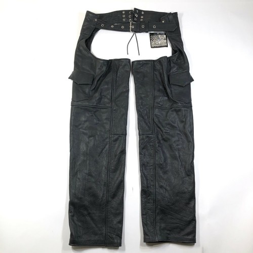 Leather motorcycle chaps black - motorcycle,