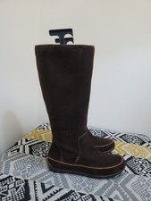 EUC Womens Clarks Active Air Suede Mid Calf Boots Size 5 EU 38 Dark Brown