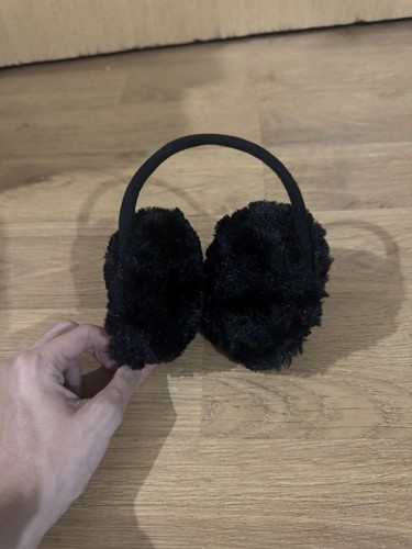 Small black fluffy faux - fluffy,