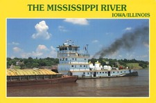 Postcard IL IA Mississippi