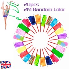 20pcs 2M Gym Dance Ribbon STICK Rhythmic Art Gymnastic Streamer Baton Twirling
