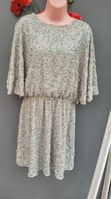 ASOS Sparkly Grey Silver Party Sequin Top/Dress Size 14 Scooped Back