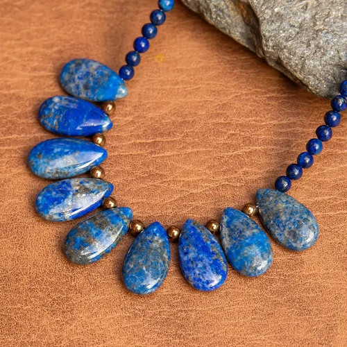 Lapis lazuli bead necklace - bead,