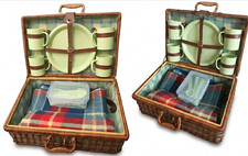 VINTAGE WICKER PICNIC HAMPER