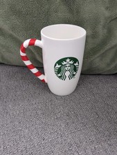 Starbucks 2015 holiday Christmas candy cane handle tall mug hot chocolate