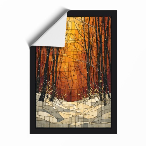 Stained glass forest path - stained,