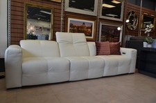 4 Seater Recliner Sofa EgoItalia Sauvanne White Italian Leather 3.5 Str Power