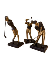 3 Vintage Golf Golfing bronze