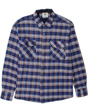 VINTAGE Boys Lumberjack Shirt 15-16 Years 2XL Blue Check Cotton AM08