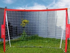 Charles Bentley 7x5ft Portable Foldable Red Football Kick Goal With Carry Bag