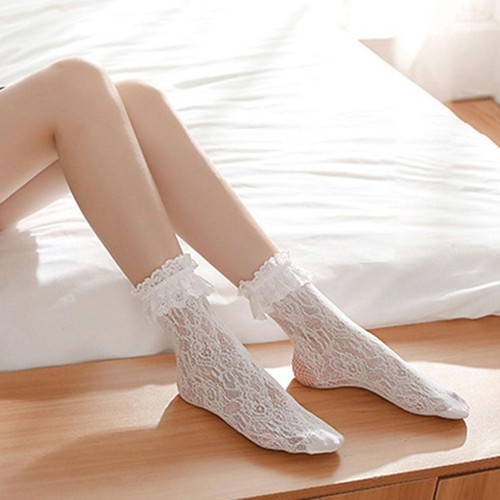 1pair lace mesh - lace, socks