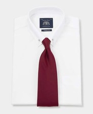 Savile Row Company Men's Classic Fit White Pin Collar Double Cuff Formal Shirts