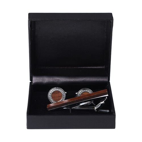 3pcs wooden cufflinks tie clip - 3pcs,