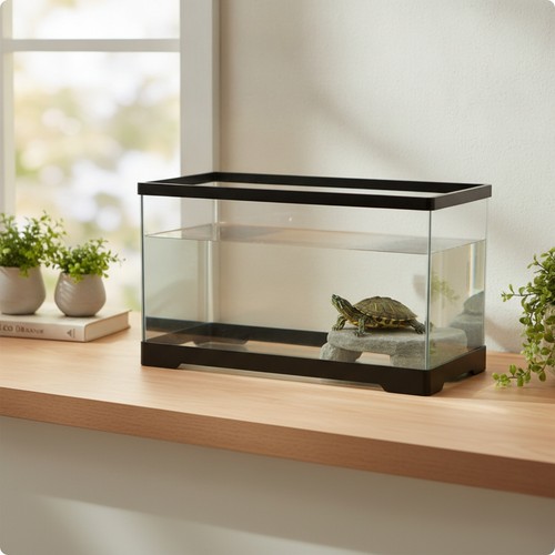Turtle tank with - with, drain