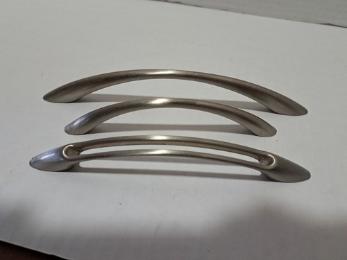 Vtg silver satin drawer pull - 3-vtg,