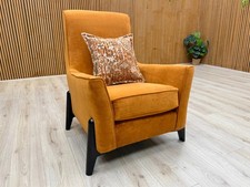 'Collins' Armchair Almond Orange Towel Velvet Accent Chair Single Back Cushion