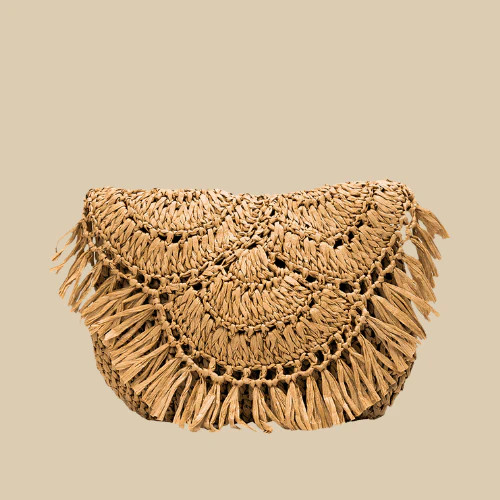 Raffia handbag for women - raffia,