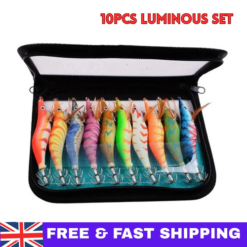 10pc luminous squid jig hook - squid,