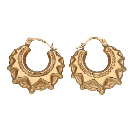 9ct gold earrings 12g creole - 9ct, 1.12g