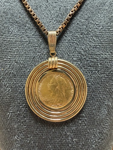 1901 gold half sovereign queen - half,