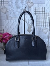 Paul Costello Real Black Leather Tote Bag Handbag Over Shoulder Bag