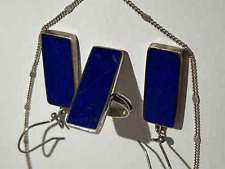Custom-Designed Afghan Lapis Lazuli Parure – Necklace, Earrings & Ring