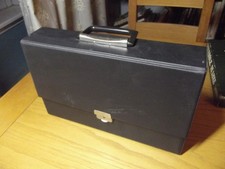 Vintage Black Audio Cassette Tape Storage Box Carrying Case - Space For 32 Tapes