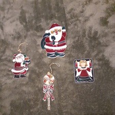 Stained Glass Suncatcher Christmas Decorations X 4