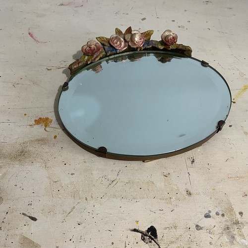 Vintage barbola table top oval - top,