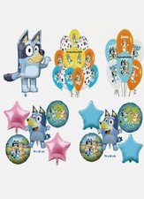 Bingo Bluey Kids Printed Latex Foil Balloons Party Birthday Decorations