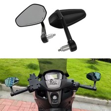 7/8" Motorcycle Handle Bar End Rearview Mirrors For Scooters Cafe Racer Bobber