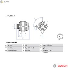 ALTERNATOR 0 986 083 910 FOR