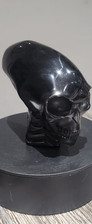 Black Obsidian Crystal Alien Skull Carving, Minerals, Rocks, Healing,...