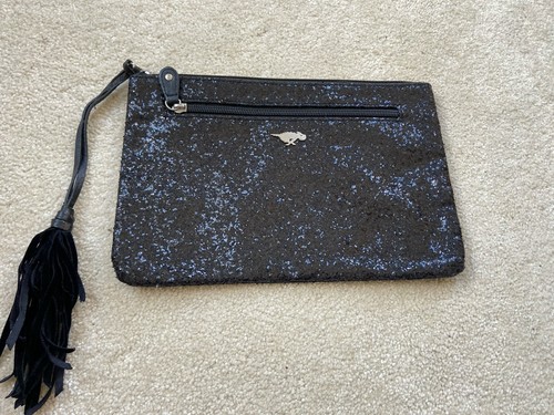 Black glittery clutch bag - bag, with