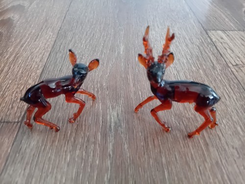 Vintage glass deer stag - vintage,