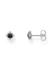 Thomas Sabo H2311-643-11 Silver Stud Earrings With Black Stone + Zirconia Ladies