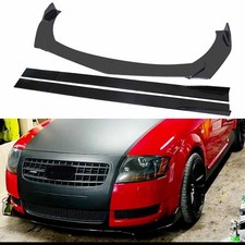 For AUDI TT A3 S3 Quattro Front Bumper Lip Spoiler+Side Skirt Splitter Glossy