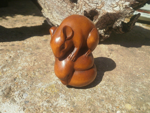 Hand carved wood - wood, netsuke