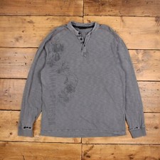 Vintage Harley Davidson Graphic T Shirt XL Thrashed Long Sleeve Biker Henley