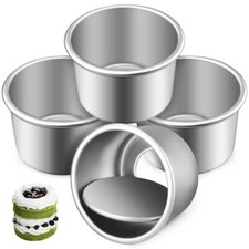 4 Pcs Mini Round Cake Tins Small Victoria Sponge Removable Pan Mold Dad