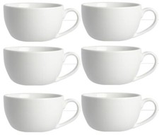 6 Cappuccino Cups Large White
