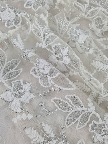 Ivory embroidered tulle - ivory,